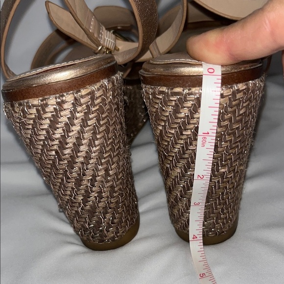Aldo Gold Wedge Sandals with Buckle Detail used good condition - Picture 8 of 13